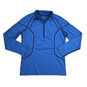 REI Size Small Zip Base Layer Long Sleeve Lightweight Pullover Blue Running